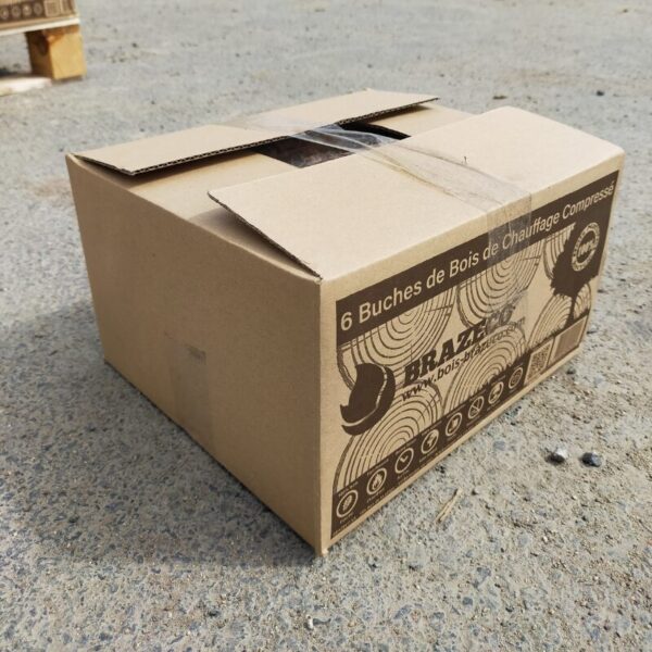 Bûches compressées de jour premium Brazeco – Palette de 80 cartons de 6 bûches